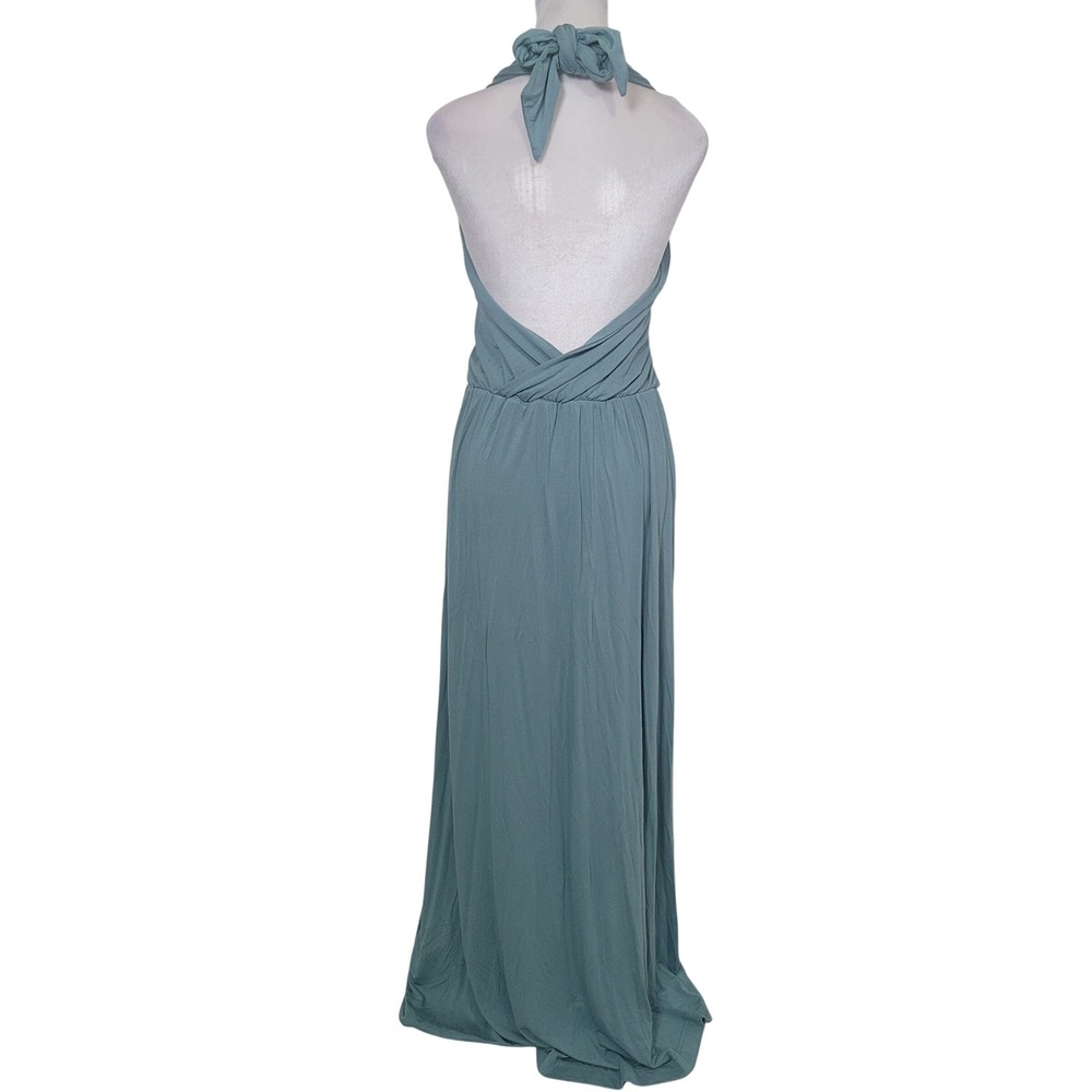 Free‎ People XS Freerest Convertible Maxi Dress Womens Sage Green Wrap Cut-Out - Picture 3 of 10